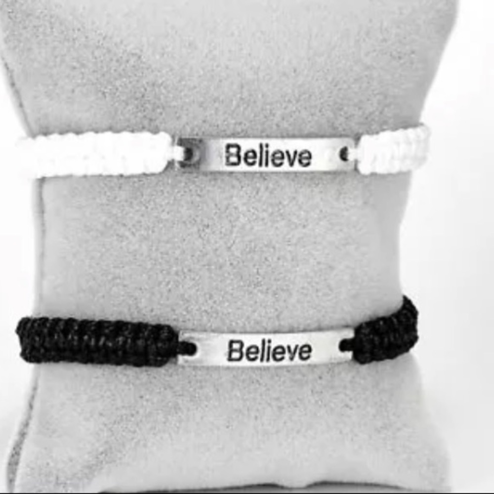 Inspirational Braided Rope Bracelet STRENGTH | COURAGE |POWER BELIEVE Wh…